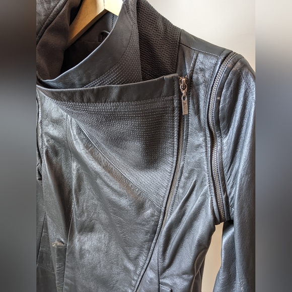 Guess by Marciano 2000s Vintage Grey Leather Jacket - Picture 11 of 16